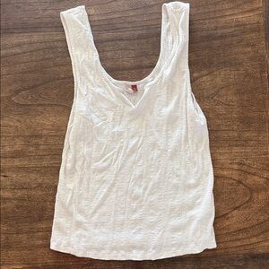 Pilcro White Textured Scoop Neck Tank